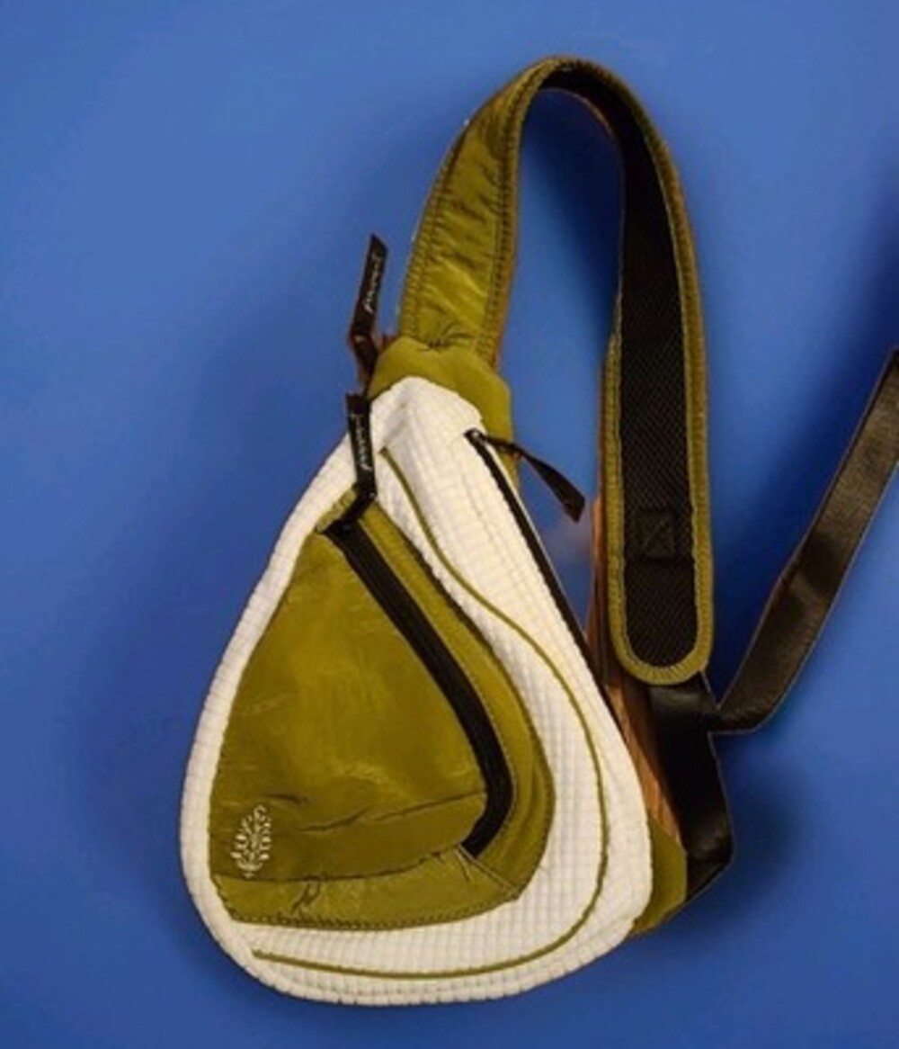 Free People - FP Movement Cold Shoulder Sling Bag New Green Ivory Black